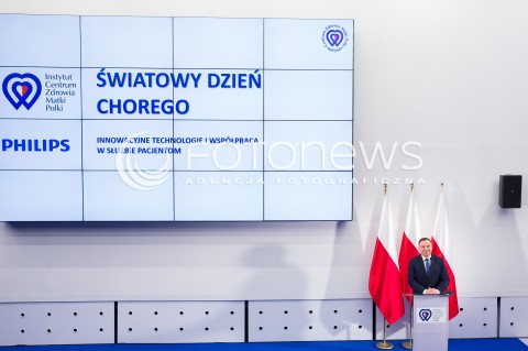  13.02.2018 LODZ<br />WIZYTA PARY PREZYDENCKIEJ W INSTYTUCIE CENTRUM ZDROWIA MATKI POLKI W LODZI <br />N/Z PREZYDENT ANDRZEJ DUDA<br /> 