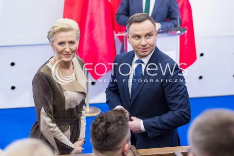  13.02.2018 LODZ<br />
WIZYTA PARY PREZYDENCKIEJ W INSTYTUCIE CENTRUM ZDROWIA MATKI POLKI W LODZI <br />
N/Z PREZYDENT ANDRZEJ DUDA AGATA KORNHAUSER DUDA<br />
 