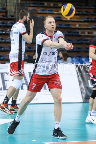  14.02.2018 RZESZOW POLAND<br />SIATKOWKA PUCHAR CEV <br />MEN VOLLEYBALL CEV CUP <br />MATCH ASSECO RESOVIA - GFC AJACCIO VB <br />N/Z JAKUB JAROSZ SYLWETKA <br /> 