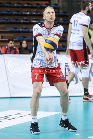  14.02.2018 RZESZOW POLAND<br />SIATKOWKA PUCHAR CEV <br />MEN VOLLEYBALL CEV CUP <br />MATCH ASSECO RESOVIA - GFC AJACCIO VB <br />N/Z JAKUB JAROSZ SYLWETKA <br /> 