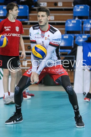  14.02.2018 RZESZOW POLAND<br />SIATKOWKA PUCHAR CEV <br />MEN VOLLEYBALL CEV CUP <br />MATCH ASSECO RESOVIA - GFC AJACCIO VB <br />N/Z THIBAULT ROSSARD SYLWETKA <br /> 