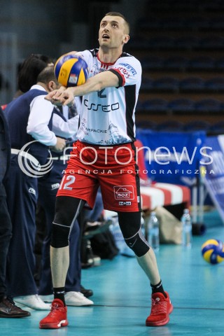  14.02.2018 RZESZOW POLAND<br />SIATKOWKA PUCHAR CEV <br />MEN VOLLEYBALL CEV CUP <br />MATCH ASSECO RESOVIA - GFC AJACCIO VB <br />N/Z LUKASZ PERLOWSKI SYLWETKA <br /> 