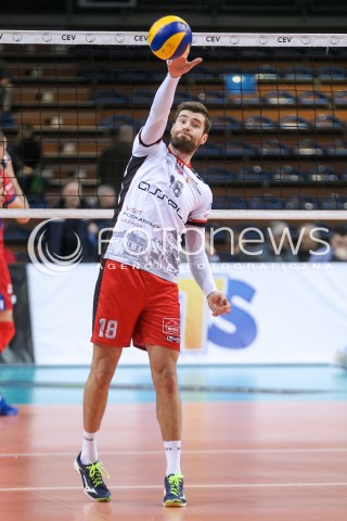  14.02.2018 RZESZOW POLAND<br />SIATKOWKA PUCHAR CEV <br />MEN VOLLEYBALL CEV CUP <br />MATCH ASSECO RESOVIA - GFC AJACCIO VB <br />N/Z DAWID DRYJA SYLWETKA <br /> 