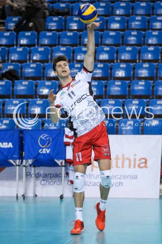  14.02.2018 RZESZOW POLAND<br />SIATKOWKA PUCHAR CEV <br />MEN VOLLEYBALL CEV CUP <br />MATCH ASSECO RESOVIA - GFC AJACCIO VB <br />N/Z ALEKSANDER SLIWKA SYLWETKA <br /> 