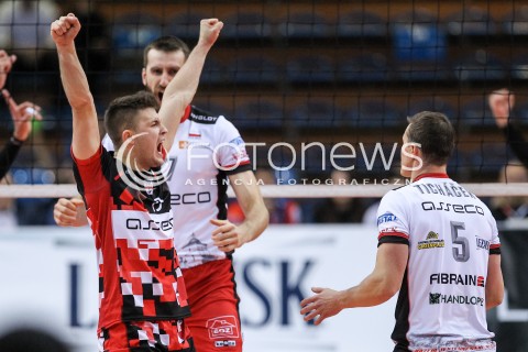 14.02.2018 RZESZOW POLAND<br />SIATKOWKA PUCHAR CEV <br />MEN VOLLEYBALL CEV CUP <br />MATCH ASSECO RESOVIA - GFC AJACCIO VB <br />N/Z MATEUSZ MASLOWSKI RADOSC EMOCJE SYLWETKA <br /> 