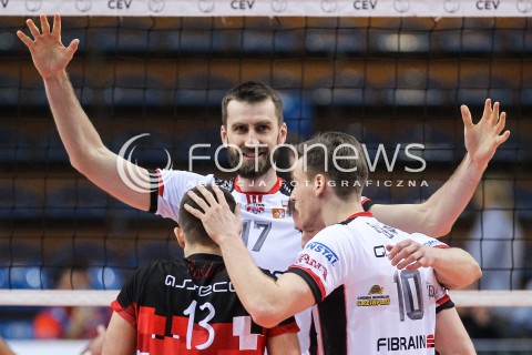  14.02.2018 RZESZOW POLAND<br />SIATKOWKA PUCHAR CEV <br />MEN VOLLEYBALL CEV CUP <br />MATCH ASSECO RESOVIA - GFC AJACCIO VB <br />N/Z MARCIN MOZDZONEK RADOSC EMOCJE <br /> 