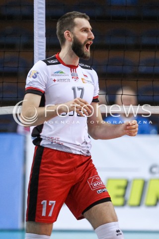  14.02.2018 RZESZOW POLAND<br />SIATKOWKA PUCHAR CEV <br />MEN VOLLEYBALL CEV CUP <br />MATCH ASSECO RESOVIA - GFC AJACCIO VB <br />N/Z MARCIN MOZDZONEK RADOSC EMOCJE SYLWETKA <br /> 