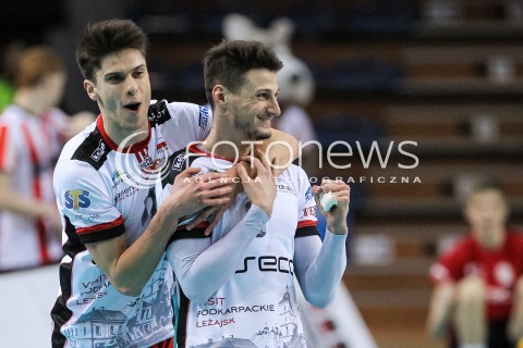  14.02.2018 RZESZOW POLAND<br />SIATKOWKA PUCHAR CEV <br />MEN VOLLEYBALL CEV CUP <br />MATCH ASSECO RESOVIA - GFC AJACCIO VB <br />N/Z ALEKSANDER SLIWKA THIBAULT ROSSARD RADOSC EMOCJE SYLWETKA <br /> 