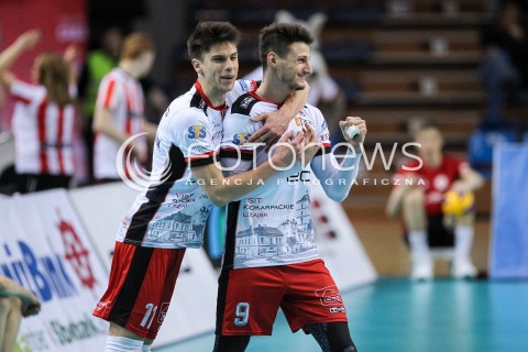  14.02.2018 RZESZOW POLAND<br />SIATKOWKA PUCHAR CEV <br />MEN VOLLEYBALL CEV CUP <br />MATCH ASSECO RESOVIA - GFC AJACCIO VB <br />N/Z ALEKSANDER SLIWKA THIBAULT ROSSARD RADOSC EMOCJE SYLWETKA <br /> 