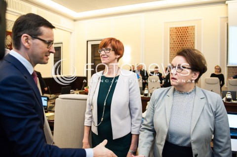  14.02.2018 WARSZAWA<br />POSIEDZENIE RADY MINISTROW<br />N/Z PREMIER MATEUSZ MORAWIECKI ELZBIETA RAFALSKA ANNA ZALEWSKA<br /> 
