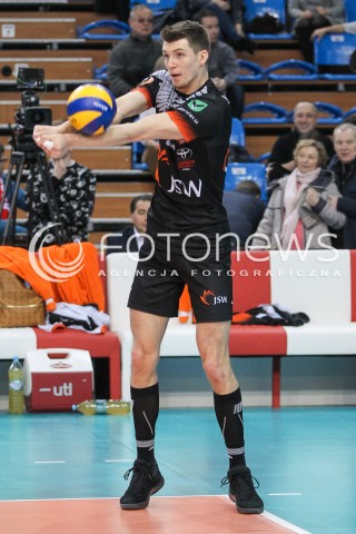  18.02.2018 RZESZOW<br />SIATKOWKA PLUSLIGA 2017/2018 MEN VOLLEYBALL POLAND POLISH PLUS LIGA LEAGUE SEASON 2017/2018<br />MECZ ASSECO RESOVIA RZESZOW - JASTRZEBSKI WEGIEL <br />N/Z MACIEJ MUZAJ SYLWETKA <br /> 