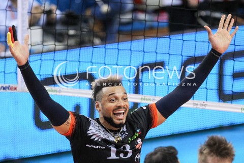  18.02.2018 RZESZOW<br />SIATKOWKA PLUSLIGA 2017/2018 MEN VOLLEYBALL POLAND POLISH PLUS LIGA LEAGUE SEASON 2017/2018<br />MECZ ASSECO RESOVIA RZESZOW - JASTRZEBSKI WEGIEL <br />N/Z SALVADOR HIDALGO OLIVA RADOSC EMOCJE SYLWETKA <br /> 
