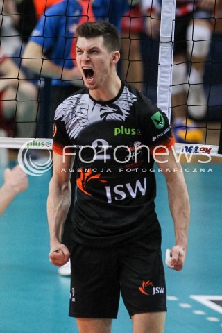  18.02.2018 RZESZOW<br />SIATKOWKA PLUSLIGA 2017/2018 MEN VOLLEYBALL POLAND POLISH PLUS LIGA LEAGUE SEASON 2017/2018<br />MECZ ASSECO RESOVIA RZESZOW - JASTRZEBSKI WEGIEL <br />N/Z MACIEJ MUZAJ RADOSC EMOCJE SYLWETKA <br /> 