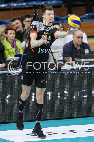  18.02.2018 RZESZOW<br />SIATKOWKA PLUSLIGA 2017/2018 MEN VOLLEYBALL POLAND POLISH PLUS LIGA LEAGUE SEASON 2017/2018<br />MECZ ASSECO RESOVIA RZESZOW - JASTRZEBSKI WEGIEL <br />N/Z MACIEJ MUZAJ SYLWETKA <br /> 