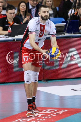  18.02.2018 RZESZOW<br />SIATKOWKA PLUSLIGA 2017/2018 MEN VOLLEYBALL POLAND POLISH PLUS LIGA LEAGUE SEASON 2017/2018<br />MECZ ASSECO RESOVIA RZESZOW - JASTRZEBSKI WEGIEL <br />N/Z MARCIN MOZDZONEK SYLWETKA <br /> 
