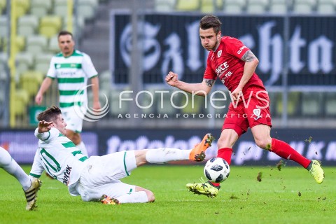  18.02.2018 GDANSK <br />PILKA NOZNA - EKSTRAKLASA SEZON 2017/2018<br />MECZ LECHIA GDANSK - PIAST GLIWICE<br />N/Z ADAM CHRZANOWSKI MATEUSZ SZCZEPANIAK<br /> 