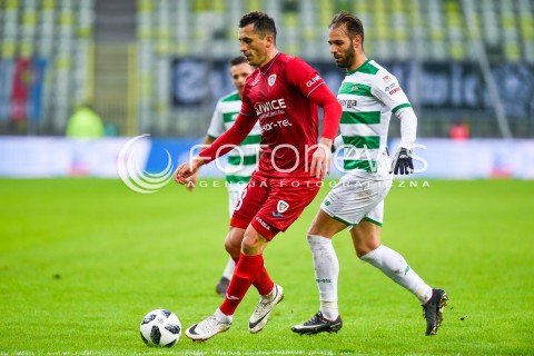  18.02.2018 GDANSK <br />PILKA NOZNA - EKSTRAKLASA SEZON 2017/2018<br />MECZ LECHIA GDANSK - PIAST GLIWICE<br />N/Z TOMASZ JODLOWIEC MARCO PAIXAO<br /> 