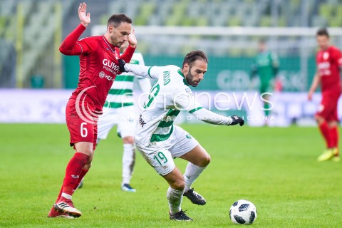  18.02.2018 GDANSK <br />PILKA NOZNA - EKSTRAKLASA SEZON 2017/2018<br />MECZ LECHIA GDANSK - PIAST GLIWICE<br />N/Z TOM HATELEY MARCO PAIXAO<br /> 