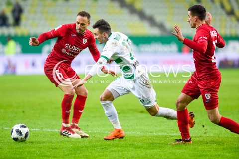  18.02.2018 GDANSK <br />PILKA NOZNA - EKSTRAKLASA SEZON 2017/2018<br />MECZ LECHIA GDANSK - PIAST GLIWICE<br />N/Z TOM HATELEY RAFAL WOLSKI<br /> 