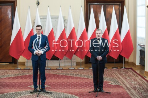  21.02.2018 WARSZWA<br />INAUGURACJA RADY NARODOWEGO INSTYTUTU WOLNOSCI<br />N/Z PREMIER MATEUSZ MORAWIECKI PIOTR GLINSKI<br /> 