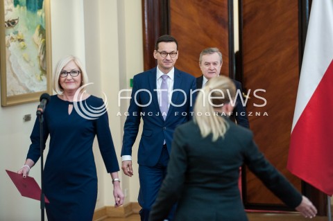 21.02.2018 WARSZWA<br />INAUGURACJA RADY NARODOWEGO INSTYTUTU WOLNOSCI<br />N/Z RZECZNIK RZADU JOANNA KOPCINSKA PREMIER MATEUSZ MORAWIECKI PIOTR GLINSKI<br /> 