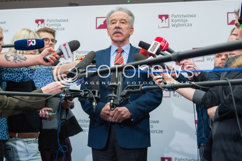  21.02.2018 WARSZAWA<br />BRIEFING PRZEWODNICZACEGO PANSTWOWEJ KOMISJI WYBORCZEJ <br />N/Z PRZEWODNICZACY PANSTWOWEJ KOMISJI WYBORCZEJ WOJCIECH HERMELINSKI<br /> 
