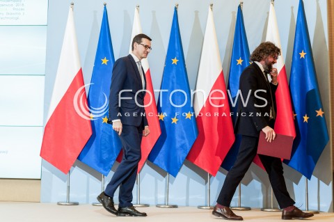  22.02.2018 WARSZAWA<br />KONFERENCJA PRASOWA PREMIERA MATEUSZA MORAWIECKIEGO NA TEMAT WALKI ZE SMOGIEM - PROGRAM RZADOWY SMOG STOP<br />N/Z PREMIER MATEUSZ MORAWIECKI PODSEKRETARZ STANU W MINISTERSTWIE PRZEDSIEBIORCZOSCI PIOTR WOZNY<br /> 