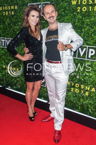  22.02.2018 WARSZAWA<br />PREZENTACJA RAMOWKI TVP WIOSNA 2018<br />N/Z SLAWOMIR ZAPALA MAGDALENA KAJROWICZ<br /> 