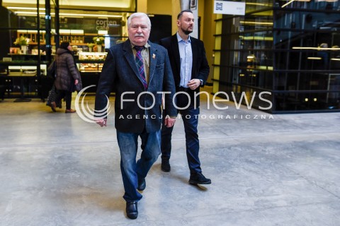  22.02.2018 GDANSK<br />KONFERENCJA PRASOWA Z UDZIALEM LECHA WALESY I GRZEGORZA SCHETYNY W EUROPEJSKIM CENTRUM SOLIDARNOSCI<br />N/Z LECH WALESA<br /> 