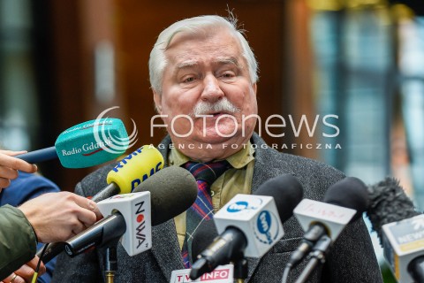 22.02.2018 GDANSK<br />KONFERENCJA PRASOWA Z UDZIALEM LECHA WALESY I GRZEGORZA SCHETYNY W EUROPEJSKIM CENTRUM SOLIDARNOSCI<br />N/Z LECH WALESA<br /> 