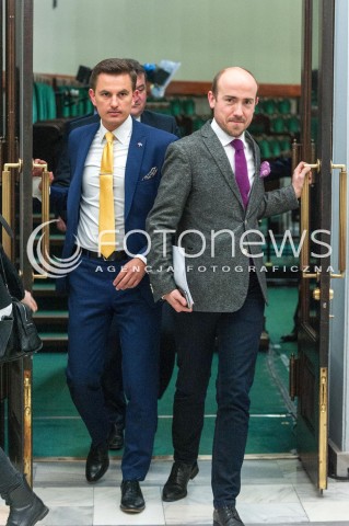  27.02.2018 WARSZAWA SEJM <br />POSIEDZENIE SEJMU<br />N/Z BORYS BUDKA ARKADIUSZ MYRCHA<br /> 