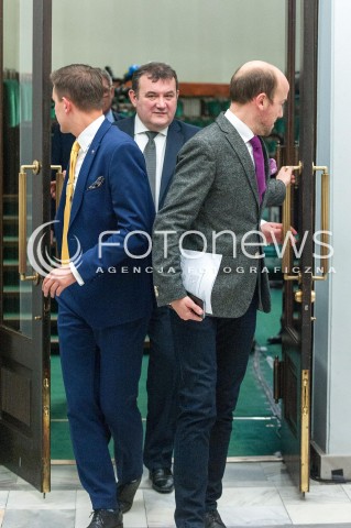  27.02.2018 WARSZAWA SEJM <br />POSIEDZENIE SEJMU<br />N/Z BORYS BUDKA ARKADIUSZ MYRCHA STANISLAW GAWLOWSKI<br /> 