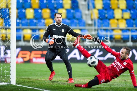  28.02.2018 GDYNIA<br />PILKA NOZNA - EKSTRAKLASA SEZON 2017/2018<br />MECZ ARKA GDYNIA - PIAST GLIWICE<br />N/Z PAVELS STEINBORS SASA ZIVEC<br /> 