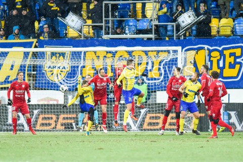  28.02.2018 GDYNIA<br />PILKA NOZNA - EKSTRAKLASA SEZON 2017/2018<br />MECZ ARKA GDYNIA - PIAST GLIWICE<br />N/Z UROS KORUN MATEUSZ SZWOCH JAKUB CZERWINSKI MICHAL MARCJANIK TOMASZ JODLOWIEC ANTONI LUKASIEWICZ<br /> 