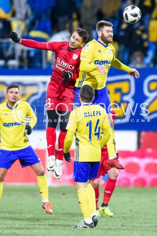  28.02.2018 GDYNIA<br />PILKA NOZNA - EKSTRAKLASA SEZON 2017/2018<br />MECZ ARKA GDYNIA - PIAST GLIWICE<br />N/Z TOMASZ JODLOWIEC GRZEGORZ PIESIO<br /> 