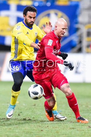  28.02.2018 GDYNIA<br />PILKA NOZNA - EKSTRAKLASA SEZON 2017/2018<br />MECZ ARKA GDYNIA - PIAST GLIWICE<br />N/Z ENRIQUE ESQUEDA JAKUB CZERWINSKI<br /> 