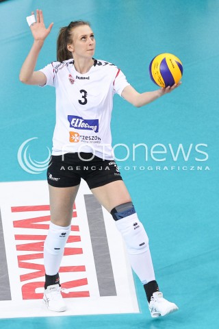  03.03.2018 RZESZOW <br />SIATKOWKA LIGA SIATKOWKI KOBIET LSK 2017/2018 WOMEN VOLLEYBALL POLAND POLISH LEAGUE <br />MECZ DEVELOPRES SKYRES RZESZOW - MKS DABROWA GORNICZA <br />N/Z MONIKA PTAK SYLWETKA <br /> 