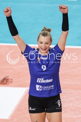  03.03.2018 RZESZOW <br />SIATKOWKA LIGA SIATKOWKI KOBIET LSK 2017/2018 WOMEN VOLLEYBALL POLAND POLISH LEAGUE <br />MECZ DEVELOPRES SKYRES RZESZOW - MKS DABROWA GORNICZA <br />N/Z AGATA SAWICKA RADOSC EMOCJE SYLWETKA <br /> 