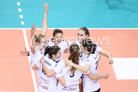  03.03.2018 RZESZOW <br />SIATKOWKA LIGA SIATKOWKI KOBIET LSK 2017/2018 WOMEN VOLLEYBALL POLAND POLISH LEAGUE <br />MECZ DEVELOPRES SKYRES RZESZOW - MKS DABROWA GORNICZA <br />N/Z KAMILA GANSZCZYK ANNA KACZMAR ADELA HELIC RADOSC EMOCJE <br /> 