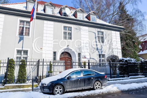  03.03.2018 GDANSK<br />MANIFESTACJA POD KONSULATEM ROSJI W GDANSKU PRZECIW LUDOBOJSTWU W SYRYJSKIEJ GHOUTA <br />N/Z KONSULAT GENERALNY FEDERACJI ROSYJSKIEJ W GDANSKU<br /> 