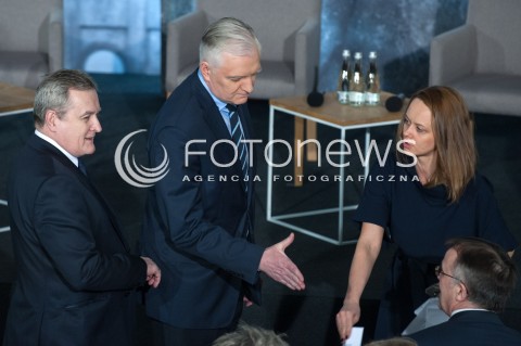  07.03.2018 WARSZAWA<br />OBCHODY 50. ROCZNICY MARCA 68 DEBATA OGOLNOPOLSKI RUCH SPOLECZNY PRZECIW KOMUNIZMOWI<br />N/Z JAROSLAW GOWIN PIOTR GLINSKI<br /> 