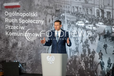  07.03.2018 WARSZAWA<br />OBCHODY 50. ROCZNICY MARCA 68 DEBATA OGOLNOPOLSKI RUCH SPOLECZNY PRZECIW KOMUNIZMOWI<br />N/Z MATEUSZ MORAWIECKI<br /> 