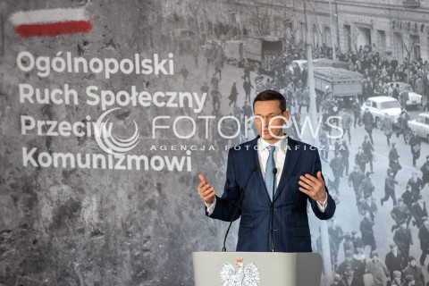  07.03.2018 WARSZAWA<br />OBCHODY 50. ROCZNICY MARCA 68 DEBATA OGOLNOPOLSKI RUCH SPOLECZNY PRZECIW KOMUNIZMOWI<br />N/Z MATEUSZ MORAWIECKI<br /> 