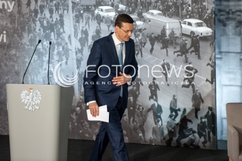  07.03.2018 WARSZAWA<br />OBCHODY 50. ROCZNICY MARCA 68 DEBATA OGOLNOPOLSKI RUCH SPOLECZNY PRZECIW KOMUNIZMOWI<br />N/Z MATEUSZ MORAWIECKI<br /> 