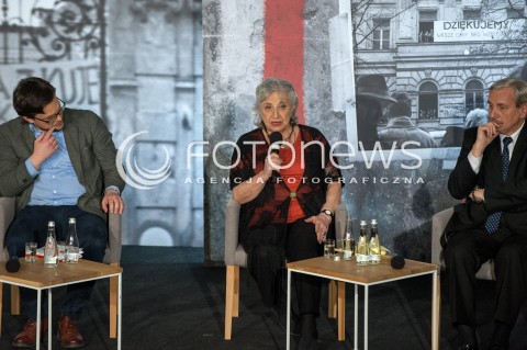  07.03.2018 WARSZAWA<br />OBCHODY 50. ROCZNICY MARCA 68 DEBATA OGOLNOPOLSKI RUCH SPOLECZNY PRZECIW KOMUNIZMOWI<br />N/Z IRENA LASOTA JERZY EISLER MATEUSZ FALKOWSKI<br /> 