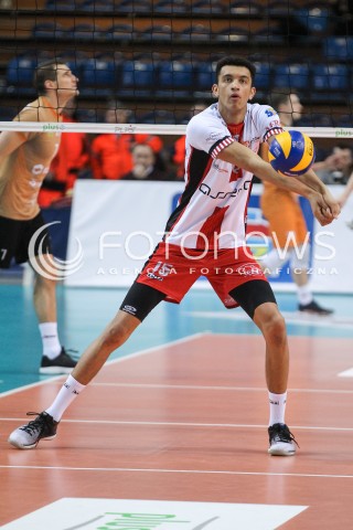  07.03.2018 RZESZOW<br />SIATKOWKA PLUSLIGA 2017/2018 MEN VOLLEYBALL POLAND POLISH PLUS LIGA LEAGUE SEASON 2017/2018 <br />MECZ ASSECO RESOVIA RZESZOW - CUPRUM LUBIN <br />N/Z BARTHELEMY CHINENYEZE SYLWETKA <br /> 