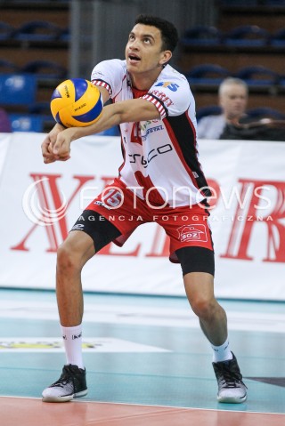  07.03.2018 RZESZOW<br />SIATKOWKA PLUSLIGA 2017/2018 MEN VOLLEYBALL POLAND POLISH PLUS LIGA LEAGUE SEASON 2017/2018 <br />MECZ ASSECO RESOVIA RZESZOW - CUPRUM LUBIN <br />N/Z BARTHELEMY CHINENYEZE SYLWETKA <br /> 