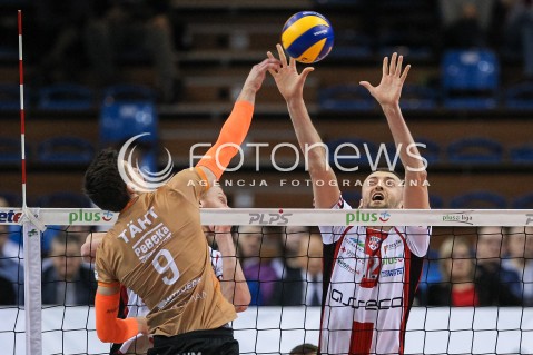  07.03.2018 RZESZOW<br />SIATKOWKA PLUSLIGA 2017/2018 MEN VOLLEYBALL POLAND POLISH PLUS LIGA LEAGUE SEASON 2017/2018 <br />MECZ ASSECO RESOVIA RZESZOW - CUPRUM LUBIN <br />N/Z LUKASZ PERLOWSKI BLOK <br /> 