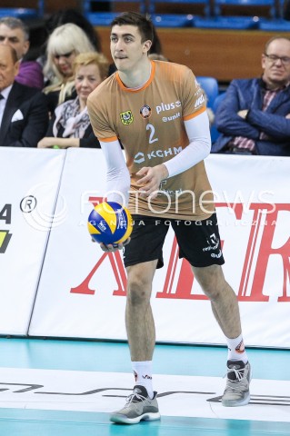  07.03.2018 RZESZOW<br />SIATKOWKA PLUSLIGA 2017/2018 MEN VOLLEYBALL POLAND POLISH PLUS LIGA LEAGUE SEASON 2017/2018 <br />MECZ ASSECO RESOVIA RZESZOW - CUPRUM LUBIN <br />N/Z LUKASZ KACZMAREK SYLWETKA <br /> 