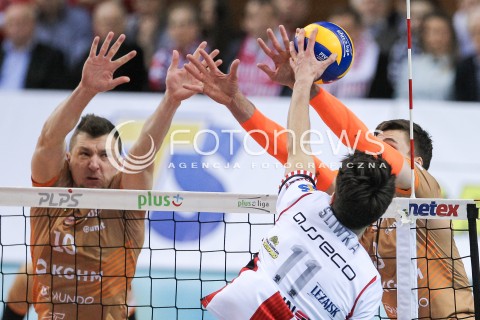  07.03.2018 RZESZOW<br />SIATKOWKA PLUSLIGA 2017/2018 MEN VOLLEYBALL POLAND POLISH PLUS LIGA LEAGUE SEASON 2017/2018 <br />MECZ ASSECO RESOVIA RZESZOW - CUPRUM LUBIN <br />N/Z DAWID GUNIA BLOK <br /> 